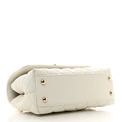 Chanel Caviar Quilted Mini Coco Handle Flap White 4 of 10