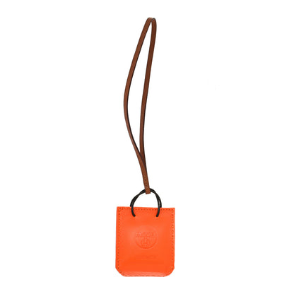 Hermes Milo Lambskin Swift Shopping Bag Charm Feu Gold 1 of 3