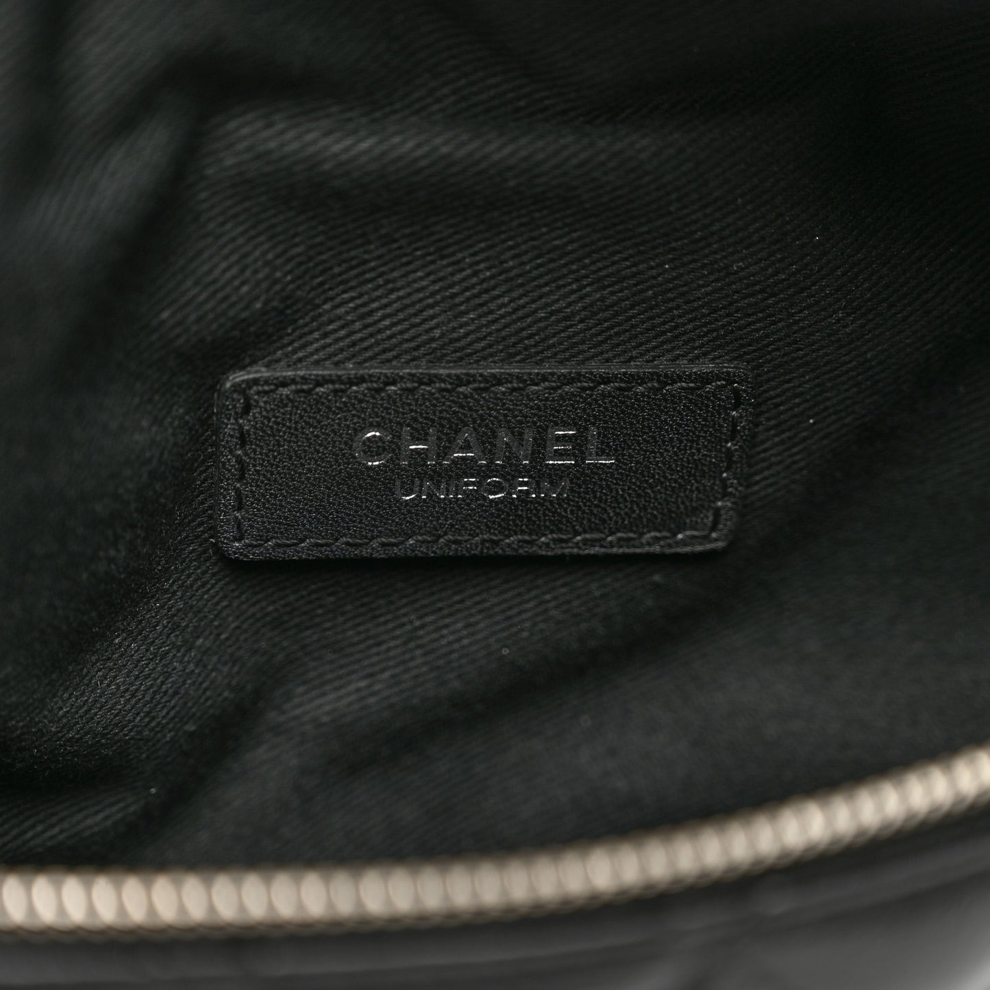 Calfskin Quilted Waist Belt Bag Black