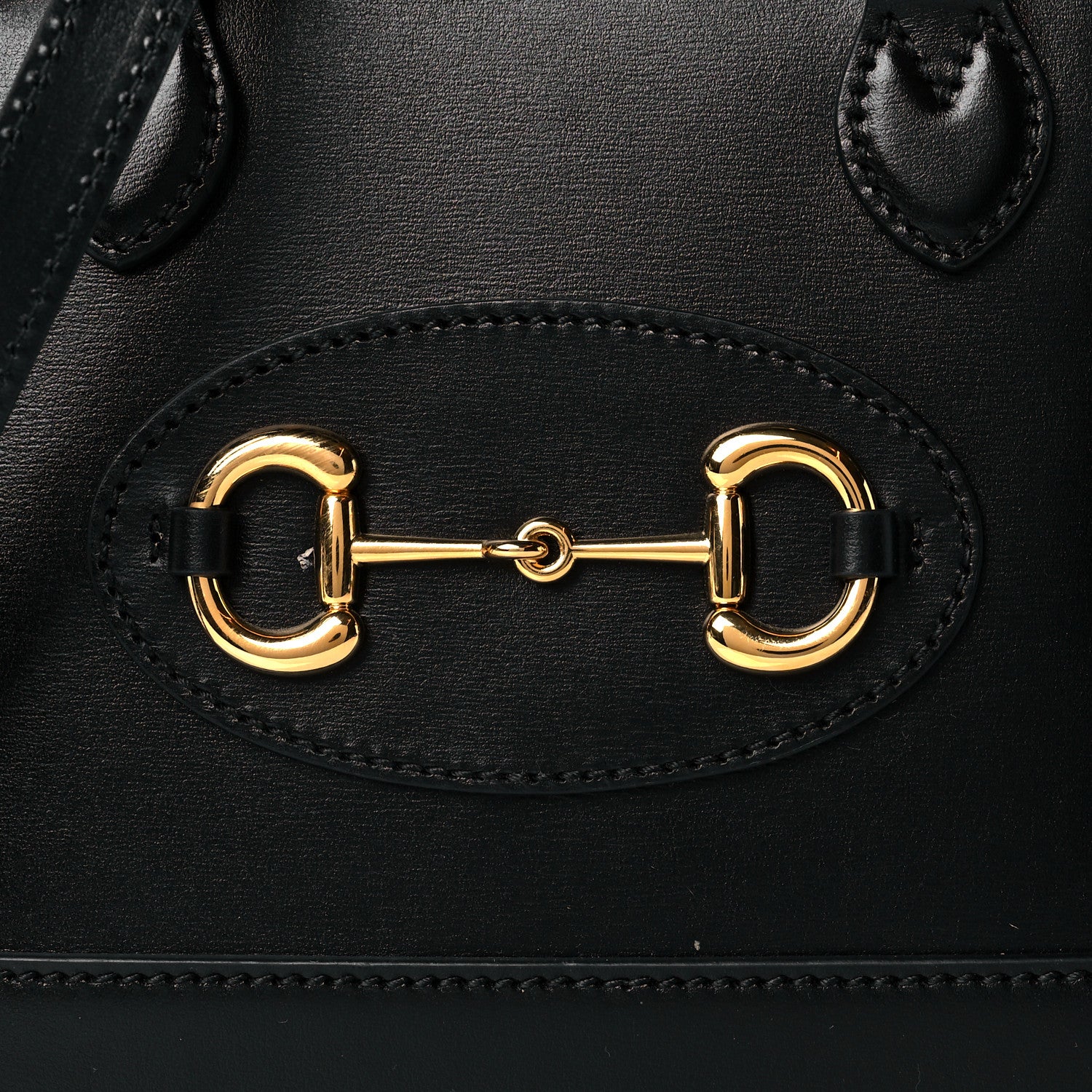Gucci Boarded Plutone Calfskin Mini Horsebit 1955 Top Handle Bag Black 9 of 11