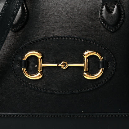 Gucci Boarded Plutone Calfskin Mini Horsebit 1955 Top Handle Bag Black 9 of 11