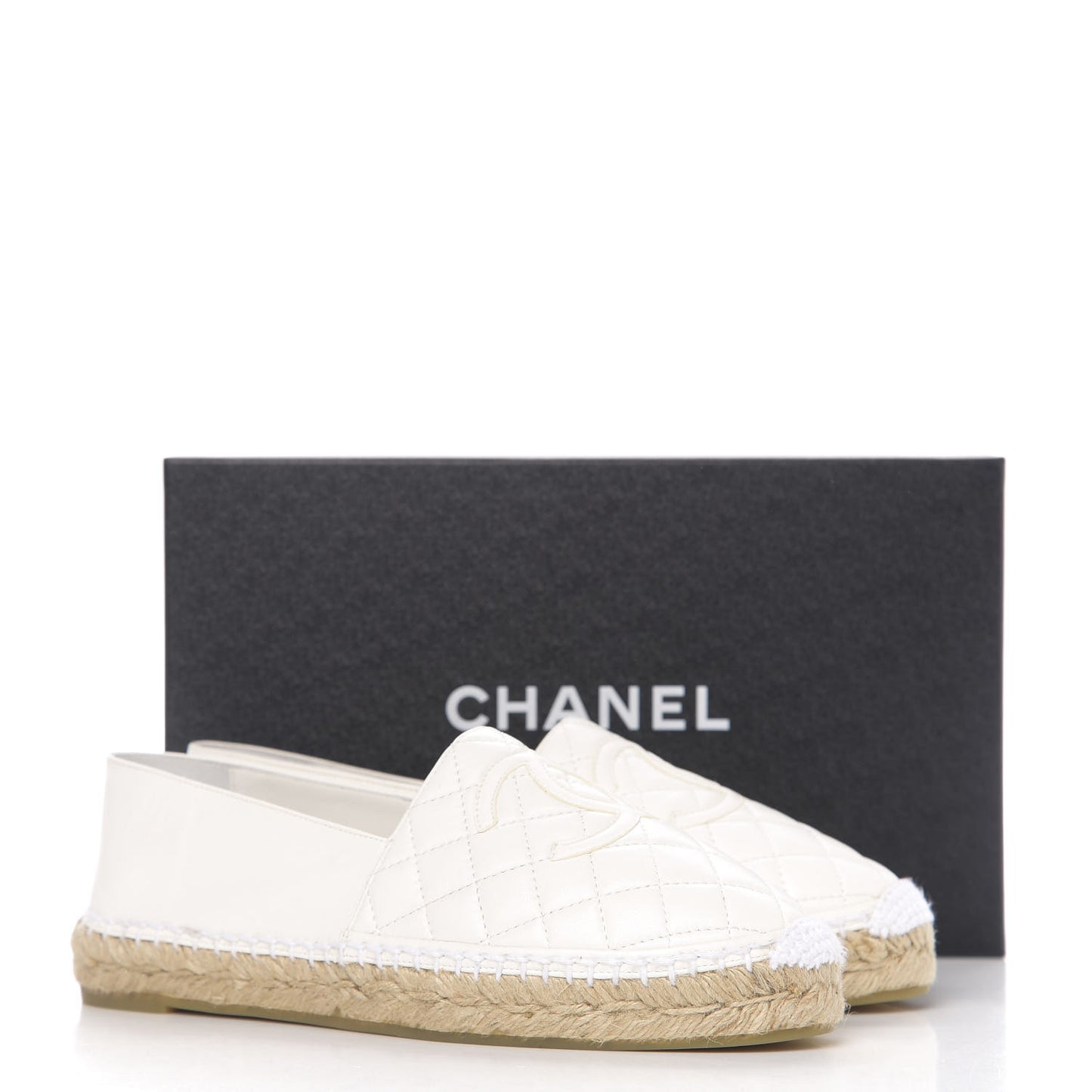 Lambskin Quilted CC Espadrilles 39 White