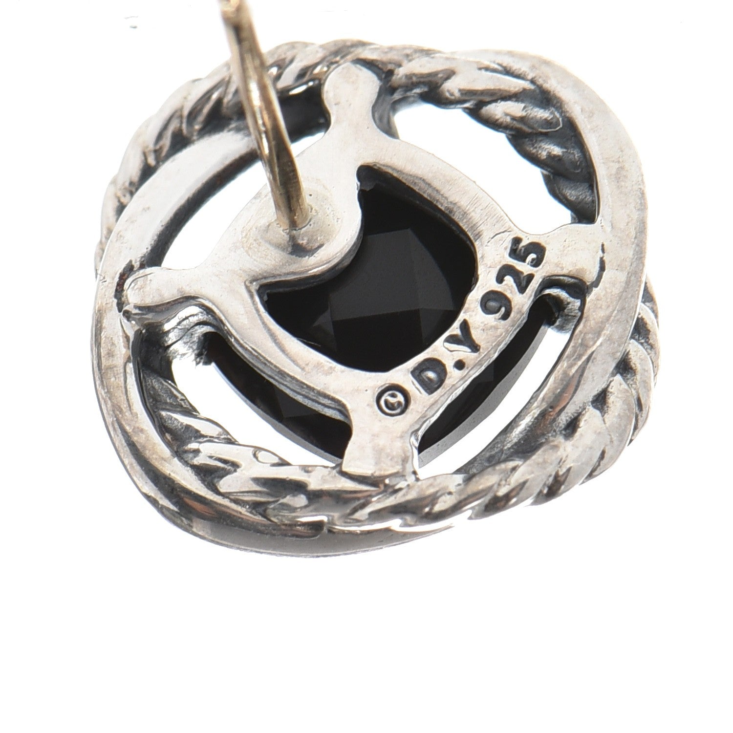 David Yurman Sterling Silver Black Onyx 7mm Infinity Earrings 5 of 7