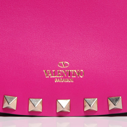 Valentino Garavani Vitello Rockstud Crossbody Saddle Bag Fuxia 6 of 10