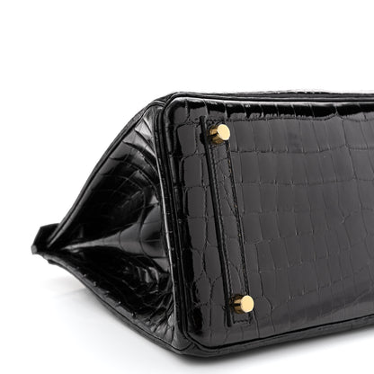 Hermes Shiny Niloticus Crocodile Birkin 30 Black 9 of 11
