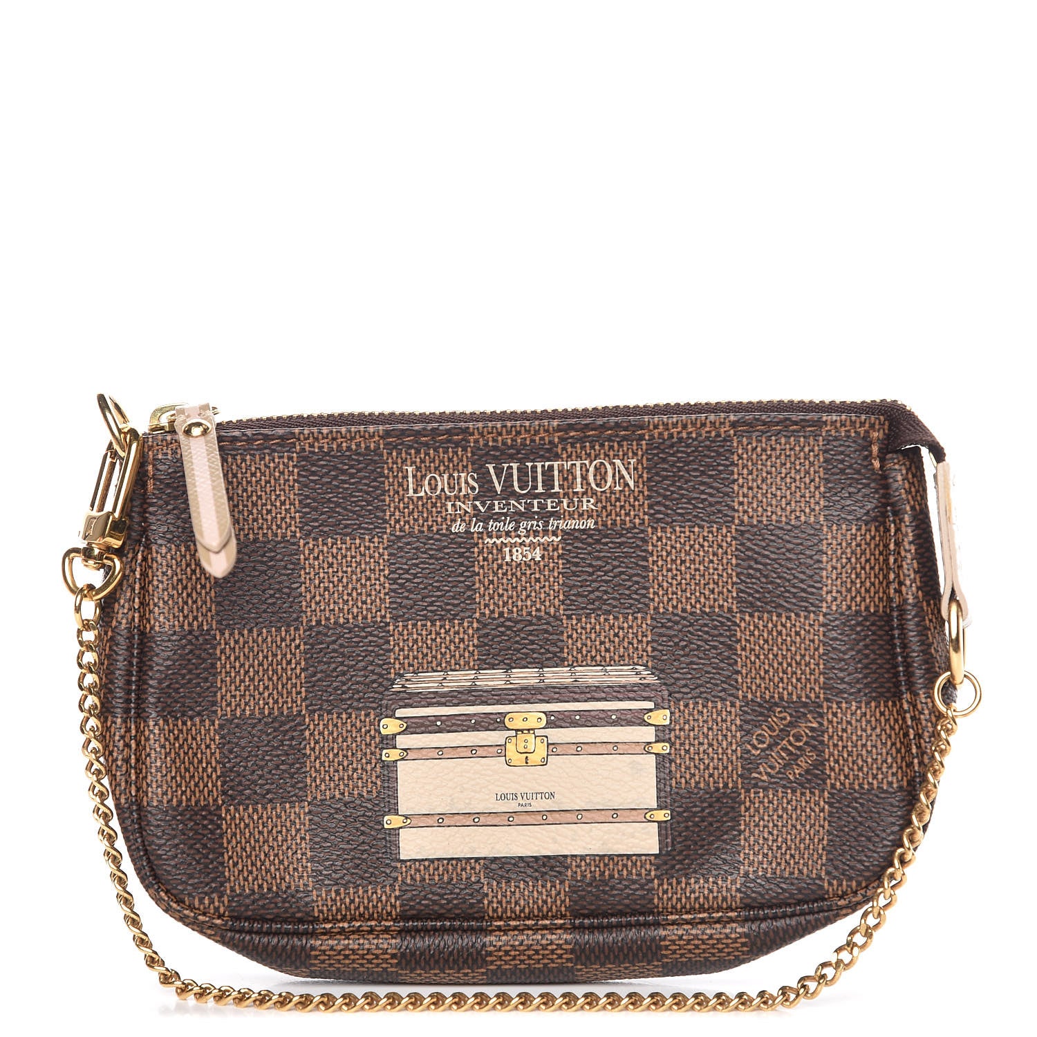 Louis Vuitton Damier Ebene Trunks and Locks Mini Pochette Accessories 1 of 10