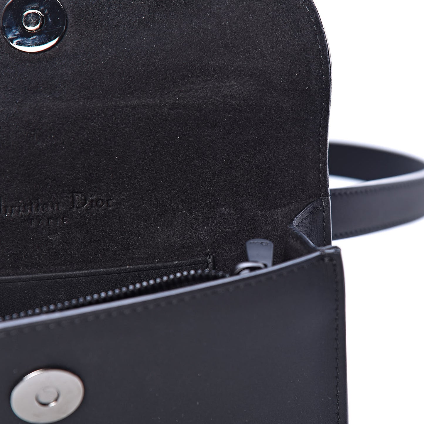 Ultra Matte Calfskin Saddle Belt Bag Black
