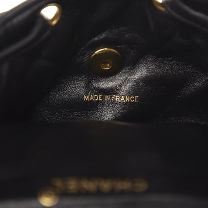 Chanel Lambskin Quilted Drawstring Backpack Black 6 of 14