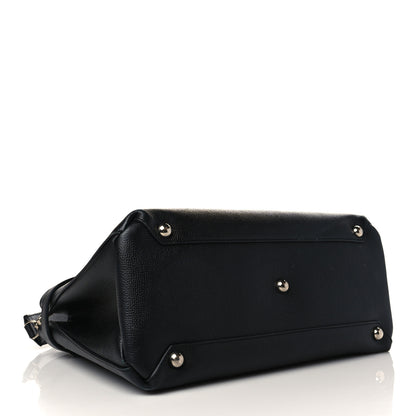 Burberry Derby Calfskin House Check Medium Banner Tote Black 5 of 9