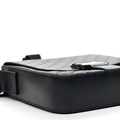 Gucci Guccissima Signature Single Buckle Flap Messenger Bag Navy 10 of 10