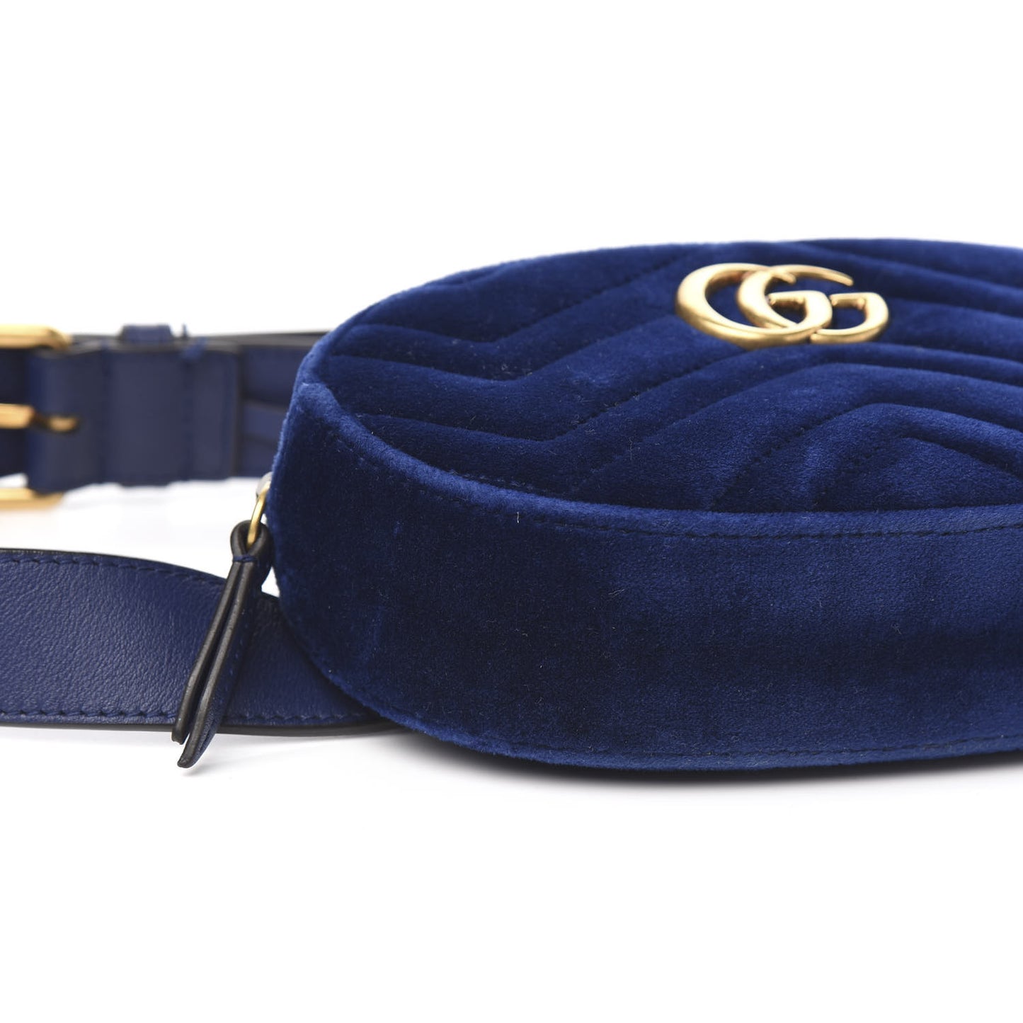Velvet Matelasse GG Marmont Belt Bag 75 30 Cobalt Blue