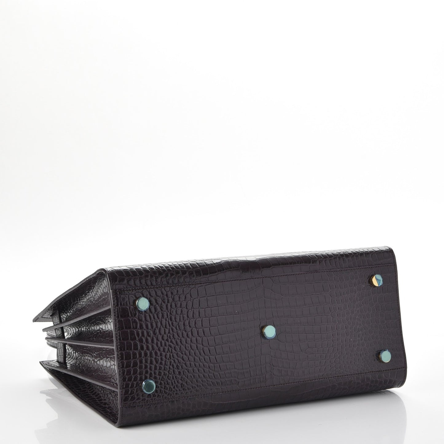 Calfskin Crocodile Embossed Small Sac De Jour Prune