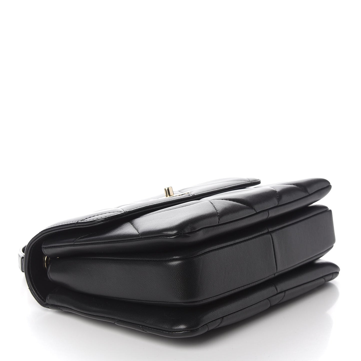Lambskin Quilted Small Trendy CC Dual Handle Flap Bag Black