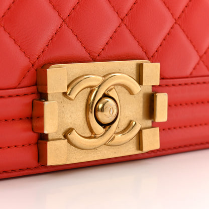 Chanel Lambskin Quilted Medium Boy Flap Red 11 of 13