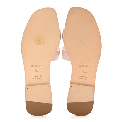 Hermes Epsom Oran Sandals 39 Rose Porcelaine 5 of 9