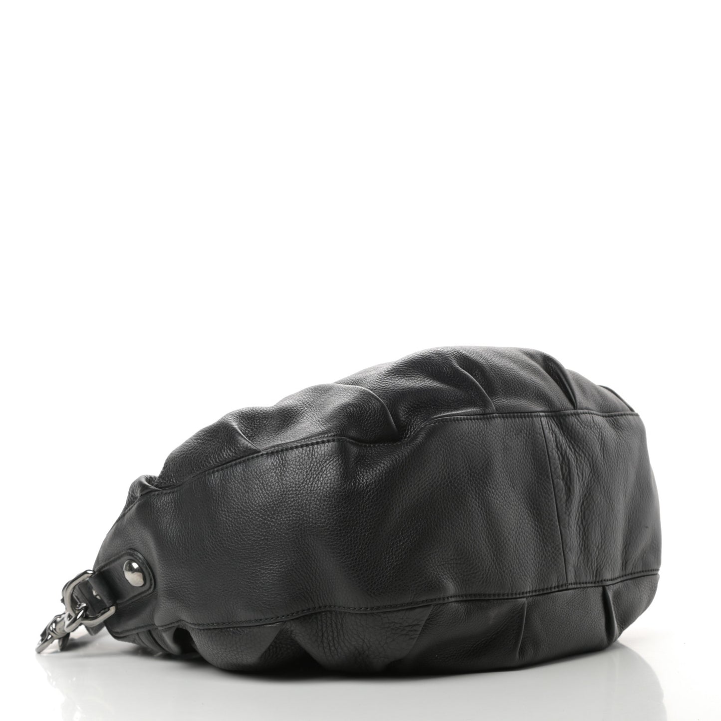 Pebbled Calfskin Medium Icon Bit Shoulder Bag Black