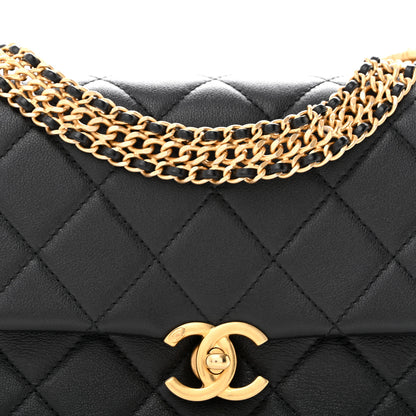 Chanel Calfskin Quilted Mini Chain Strap Flap Black 9 of 15