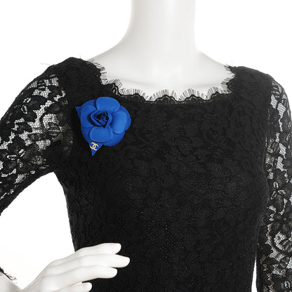 Chanel Camellia Pin Brooch Blue 2 of 5