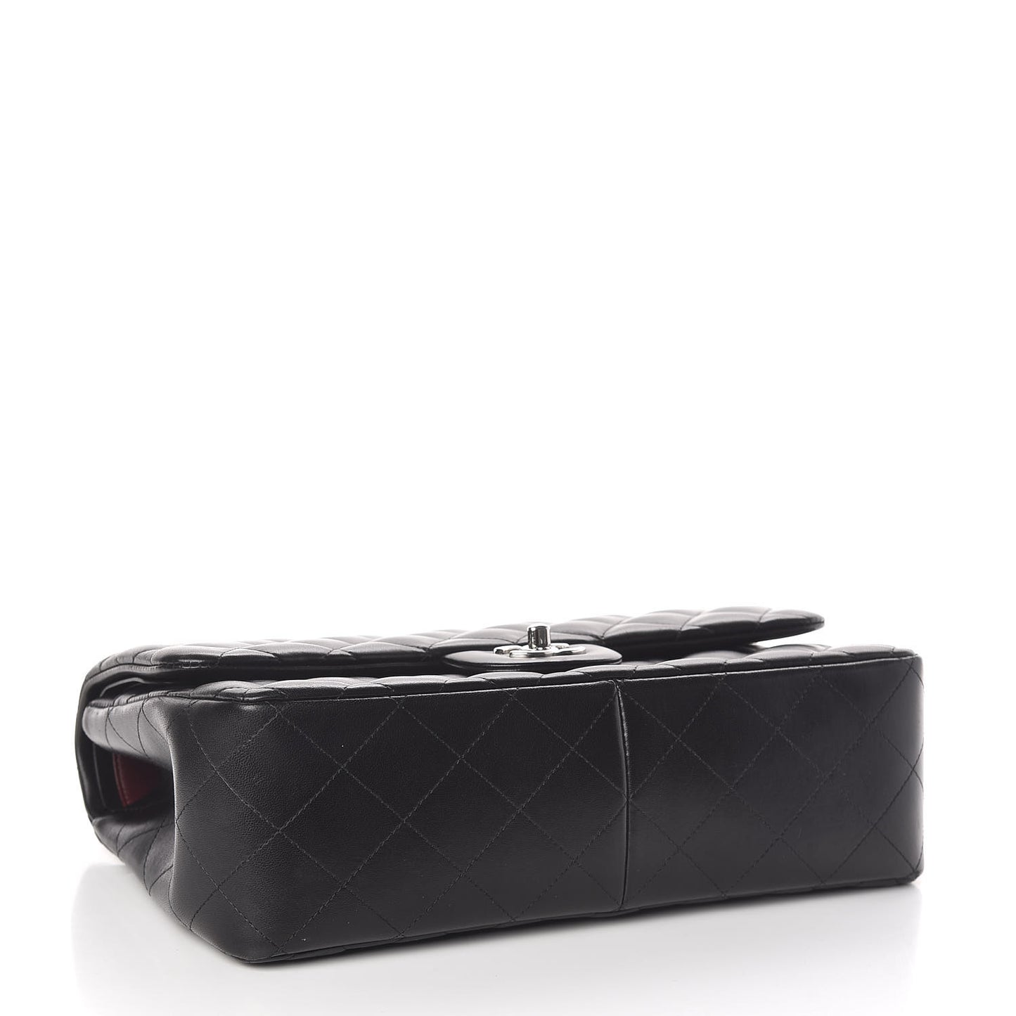 Lambskin Quilted Jumbo Double Flap Black