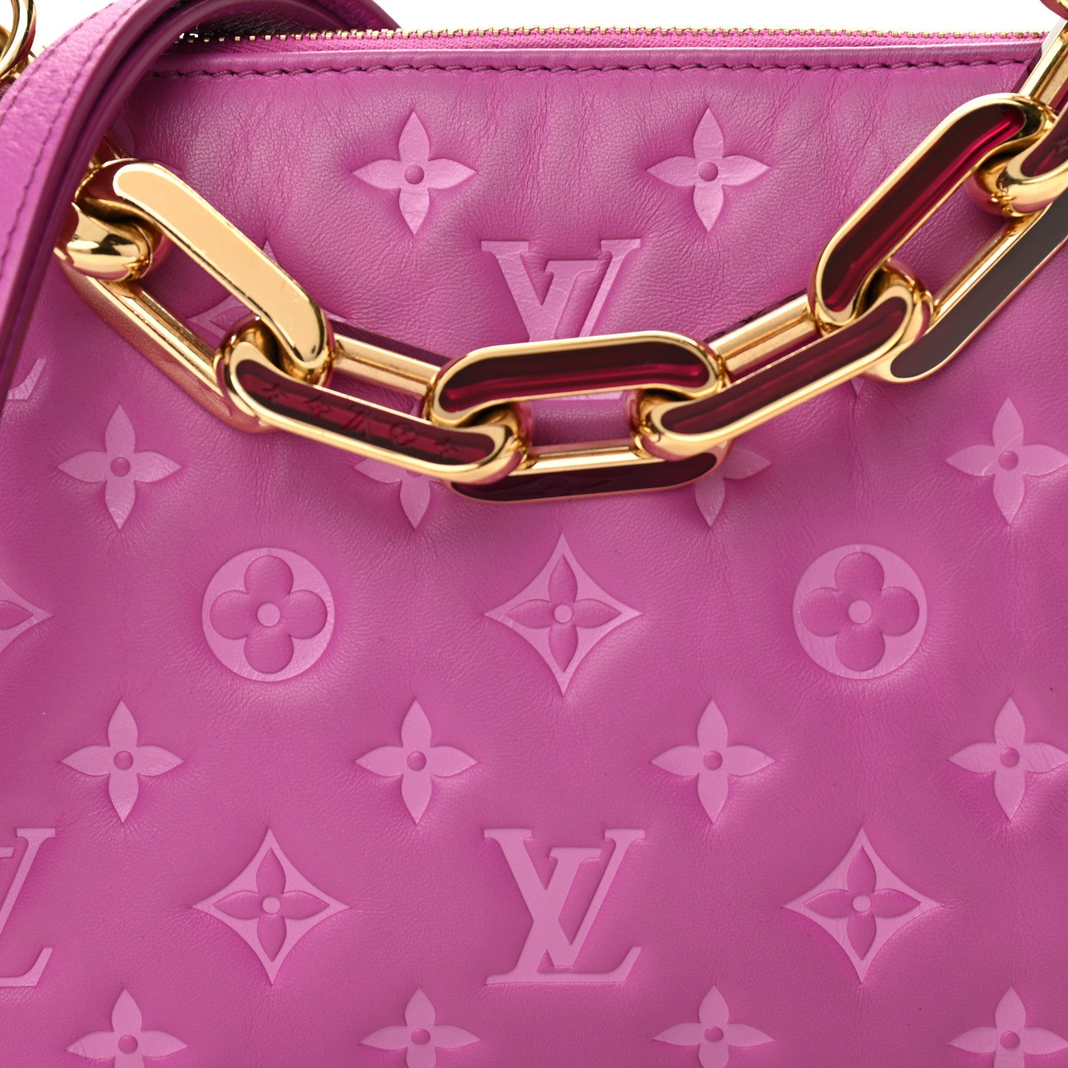 Louis Vuitton Lambskin Embossed Monogram Coussin BB Orchid 7 of 10