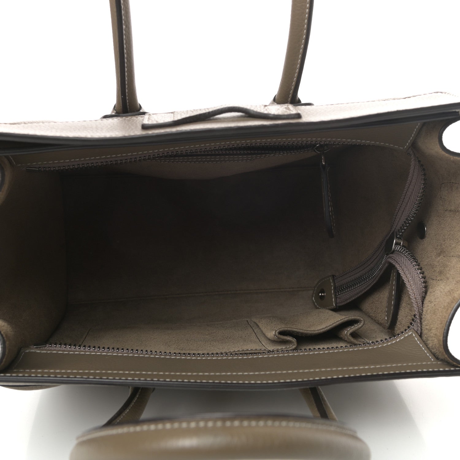 Celine Drummed Calfskin Micro Luggage Souris 5 of 8