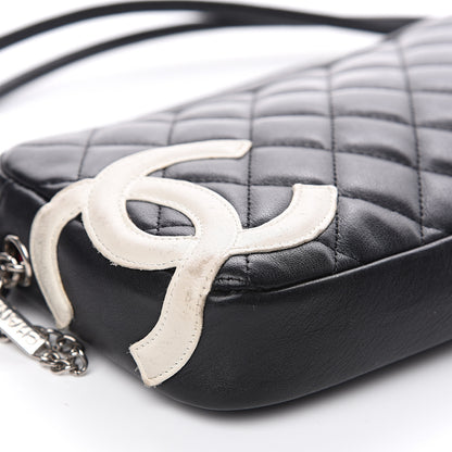 Chanel Calfskin Quilted Cambon Pochette Black White 8 of 13
