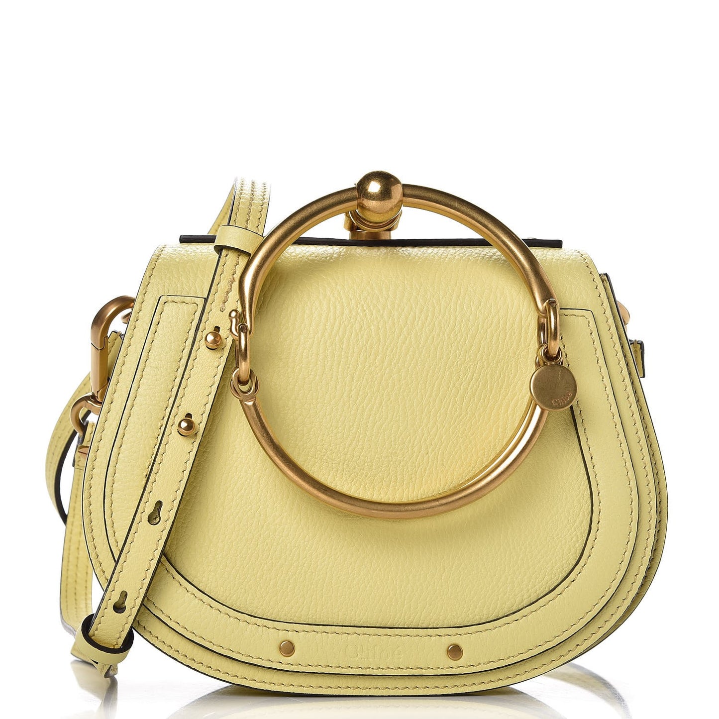 Calfskin Suede Small Nile Bracelet Bag Lemonade