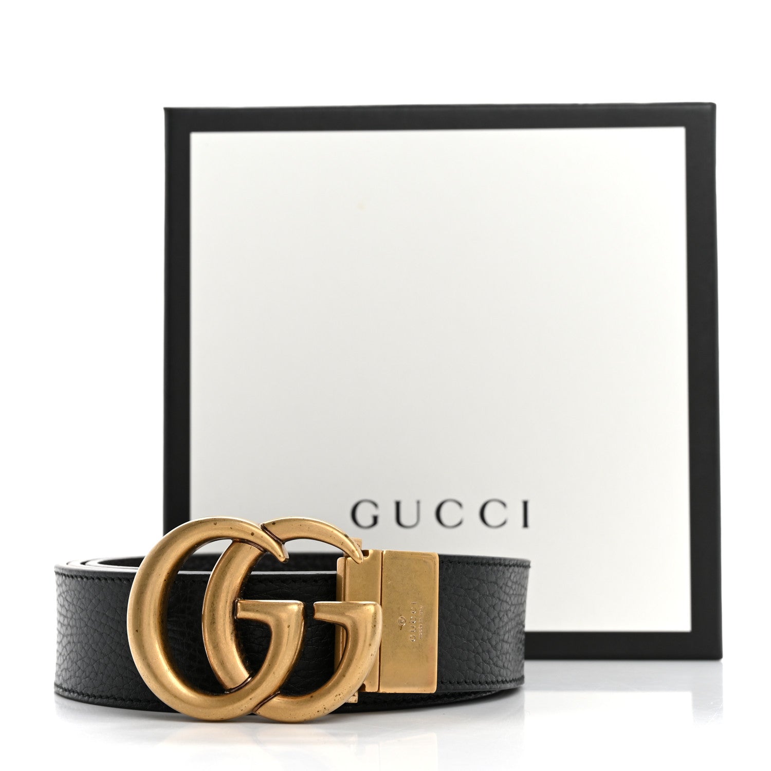 Gucci Calfskin Double G Reversible 37mm Belt 105 42 Black Cocoa 8 of 8