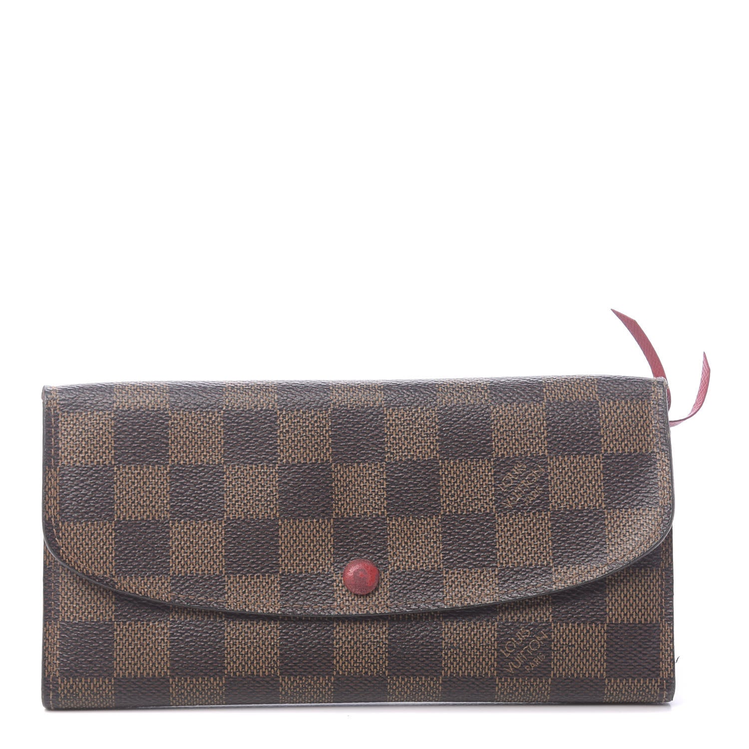 Louis Vuitton Damier Ebene Emilie Wallet Red 1 of 9
