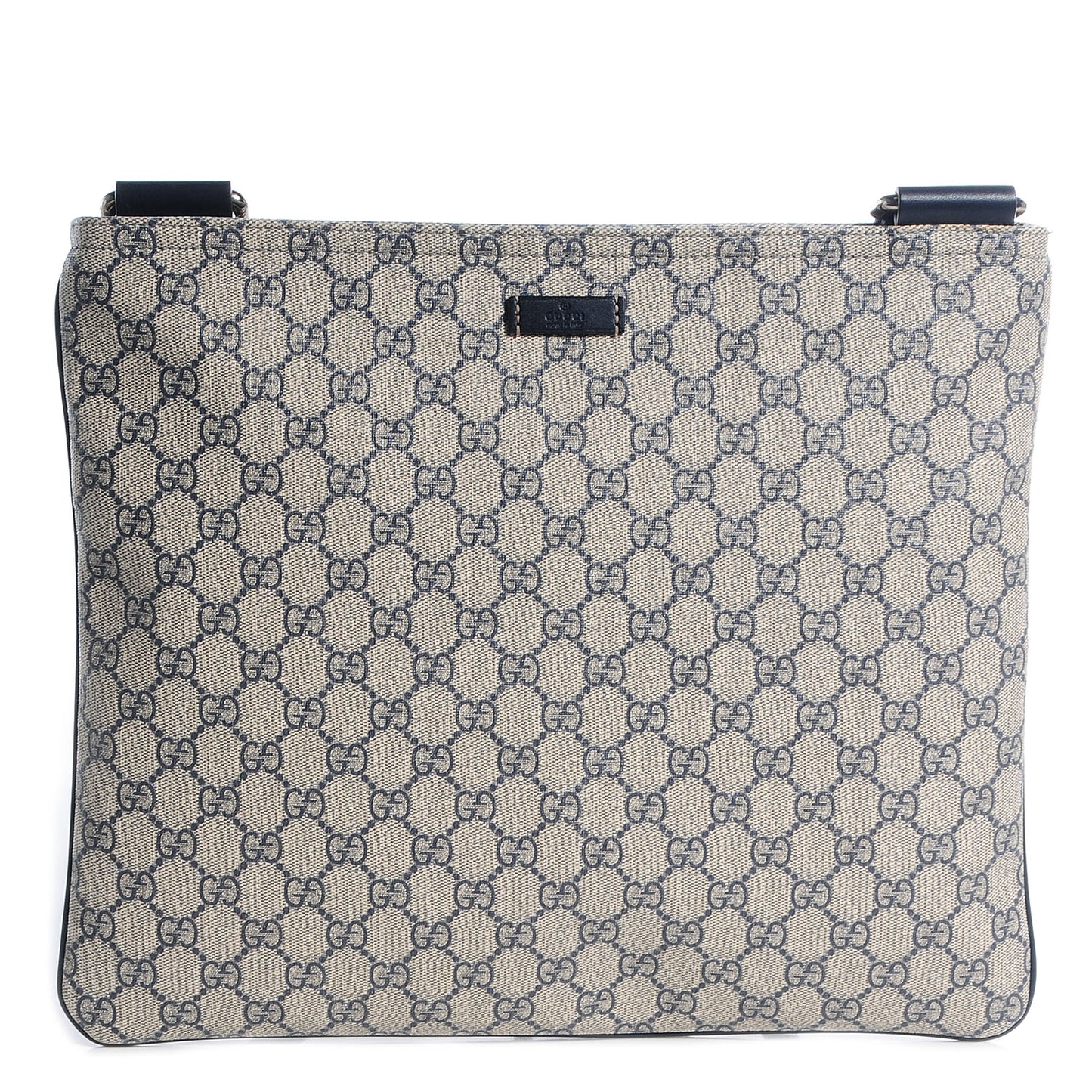 GG Plus Monogram Large Flat Messenger Bag Beige Blue