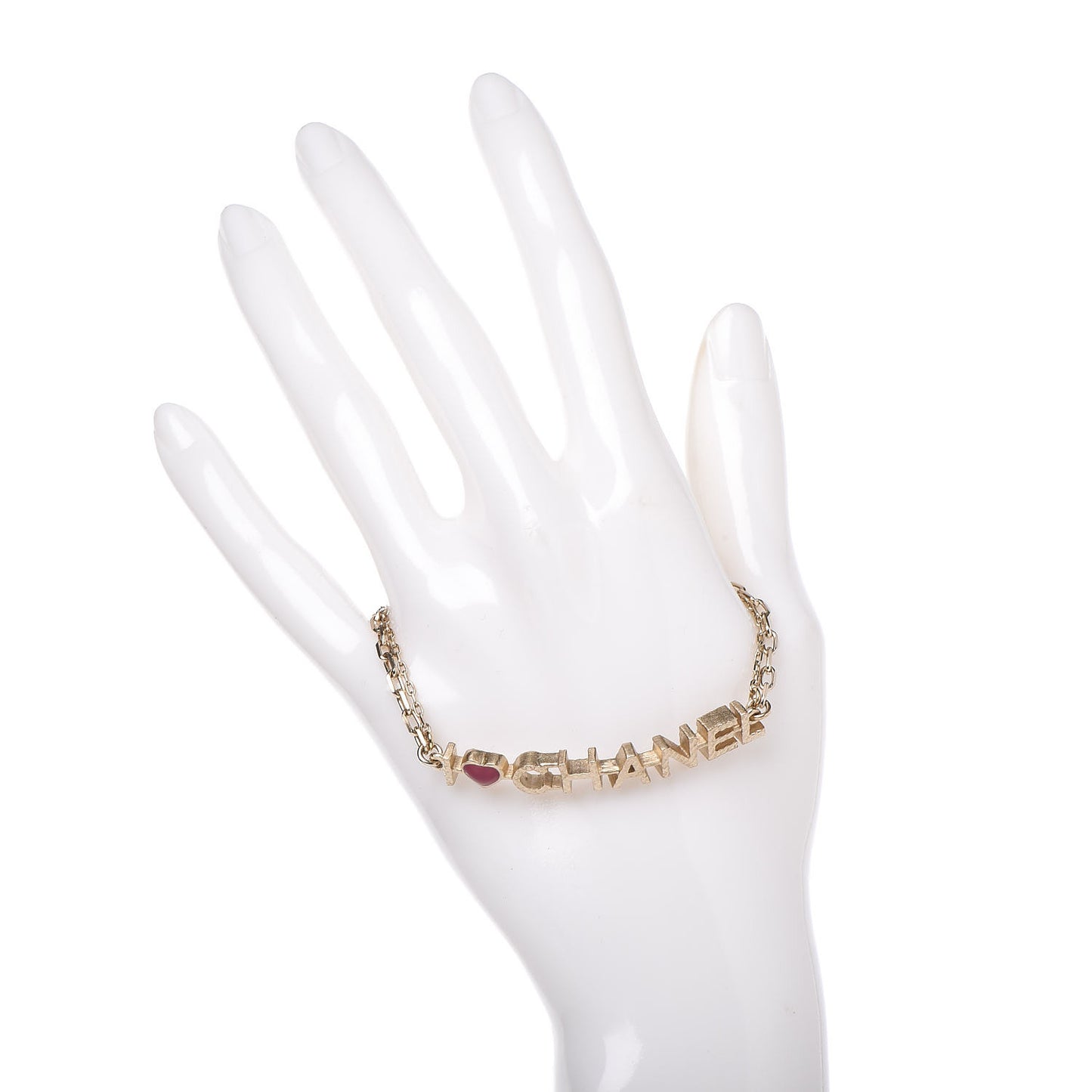 Quilted I Heart Logo Bracelet Gold