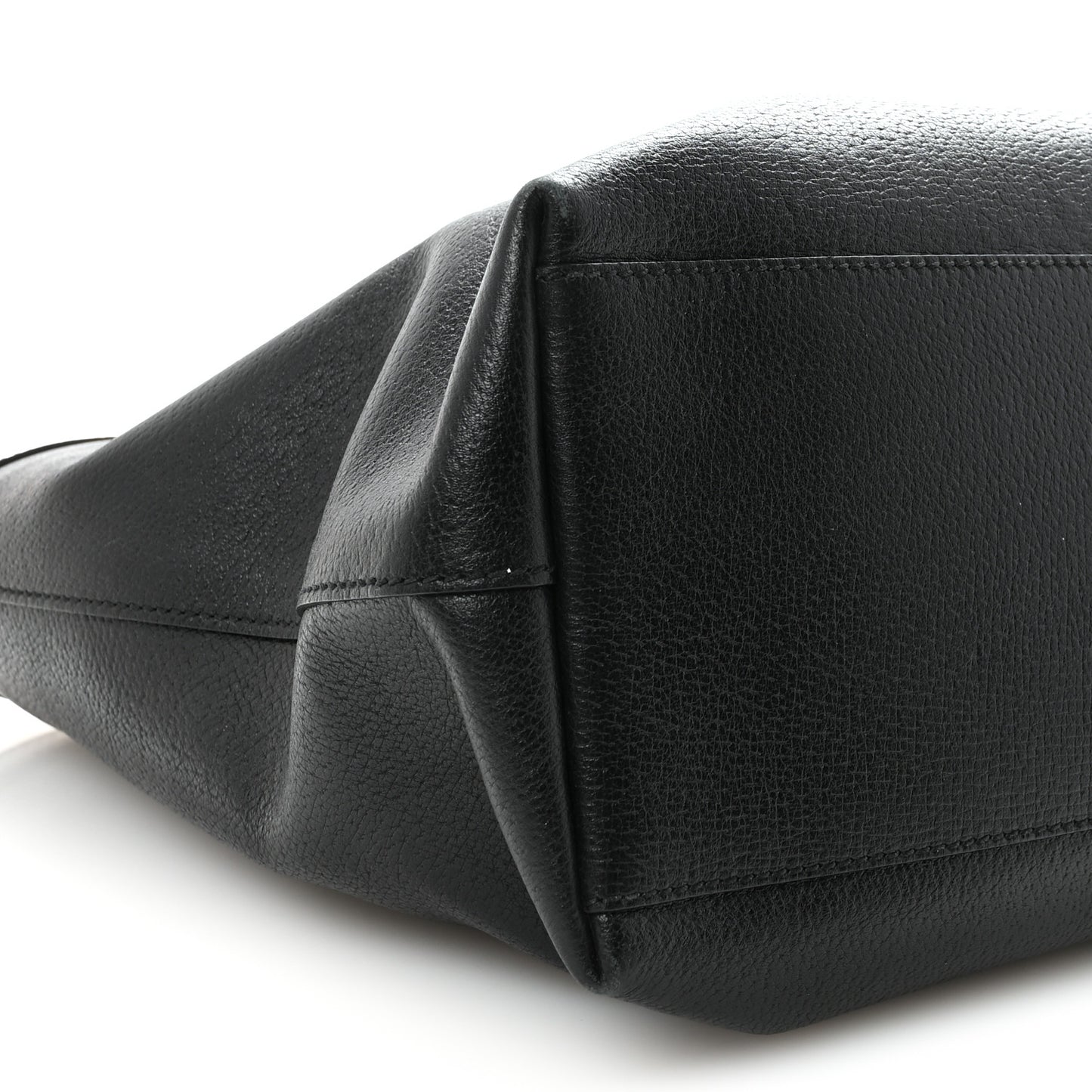 Textured Calfskin Web Medium Ophidia Shopping Tote Black