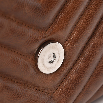 Saint Laurent Calfskin Matelasse Chevron Monogram Medium College Bag Cognac 19 of 20