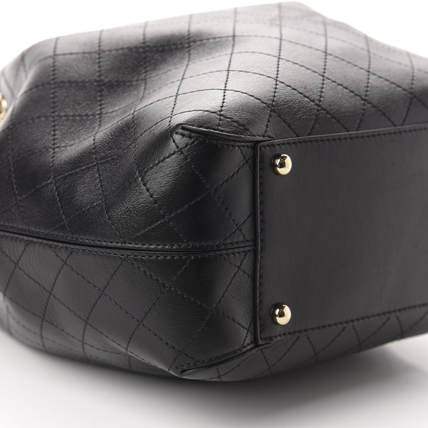 Chanel Calfskin Stitched Drawstring Bag Black 6 of 13