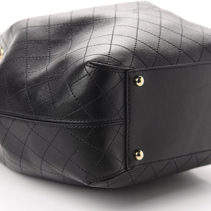 Chanel Calfskin Stitched Drawstring Bag Black 6 of 13