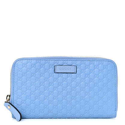 Gucci Microguccissima Zip Around Wallet Mineral Blue 1 of 9