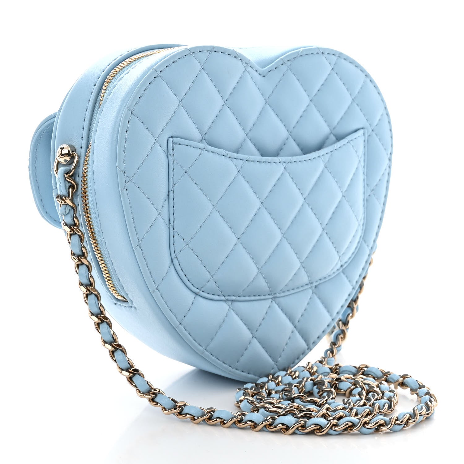 Chanel Lambskin Quilted CC In Love Heart Bag Light Blue 3 of 10