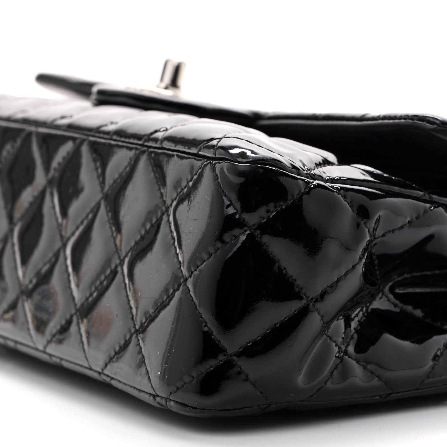 Chanel Patent Quilted Medium Double Flap Black 10 of 12