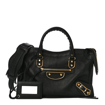 Balenciaga Chevre Gold Metallic Edge Hardware S City Black 1 of 9