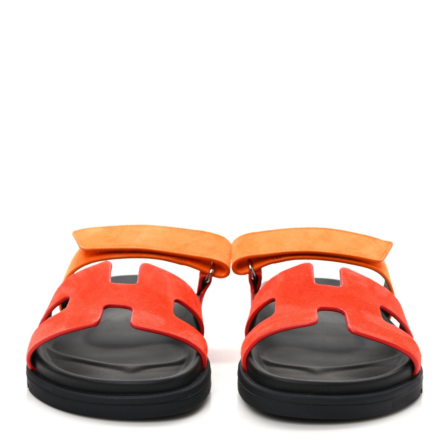 Hermes Suede Goatskin Womens Chypre Sandals 37 Rouge Ecarlate 2 of 8