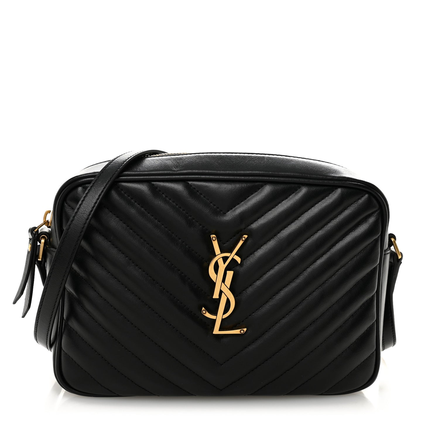 Calfskin Matelasse Monogram Lou Camera Bag Black