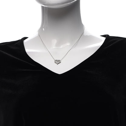 Tiffany Platinum Diamond .72ct Heart Pendant Necklace 2 of 6