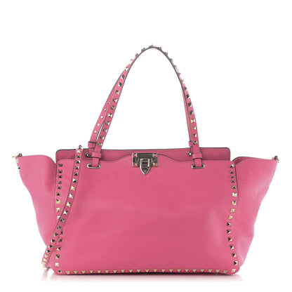 Valentino Garavani Vitello Medium Rockstud Tote Fuxia Fluo 1 of 10