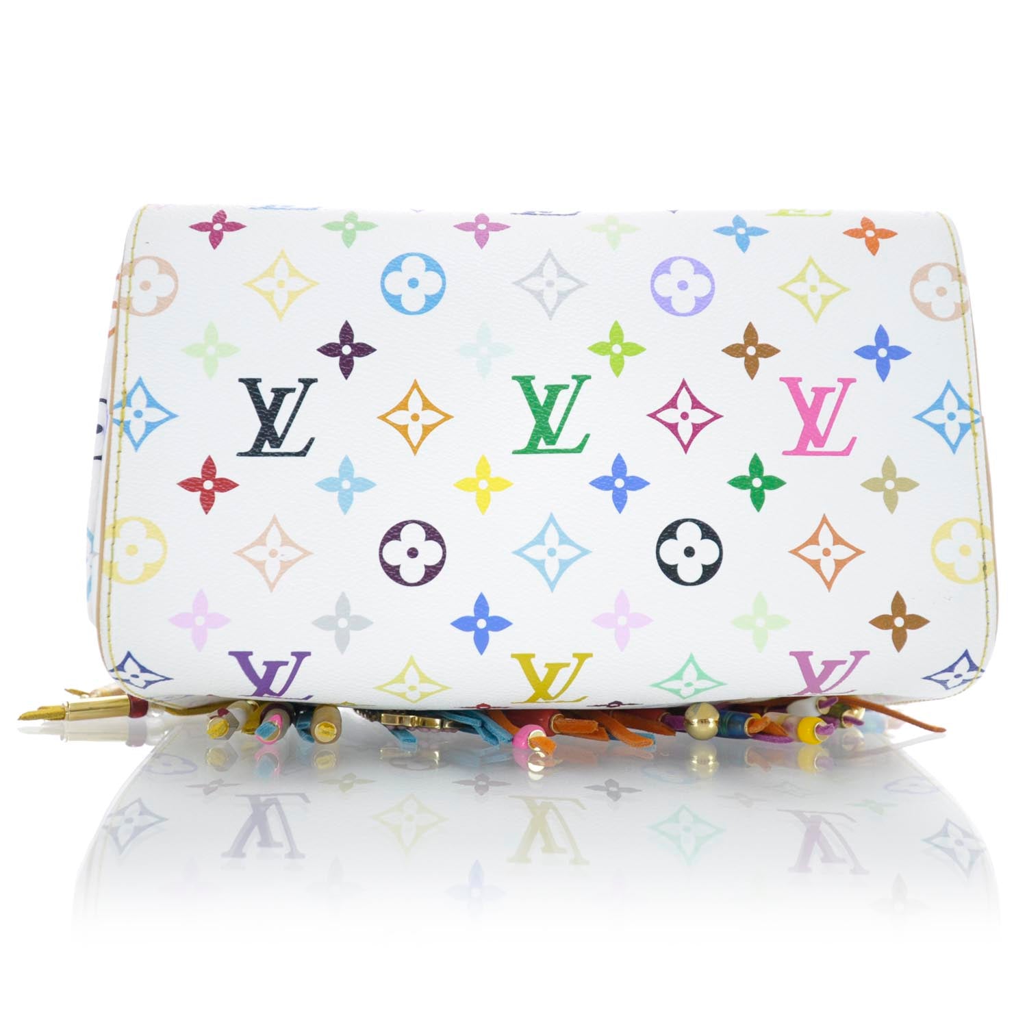 Louis Vuitton Monogram Multicolor Fringe Speedy 25 White 6 of 9