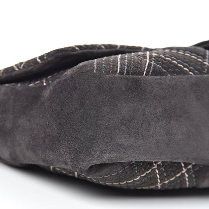 Chanel Suede Stitched Jumbo Saltire Single Flap Grey 5 of 12