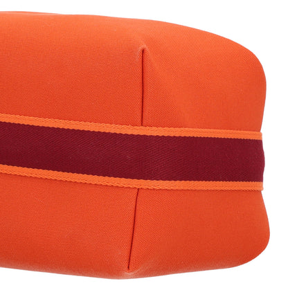 Hermes Canvas Large Bride-A-Brac Pouch Orange Feu Burgundy 9 of 9
