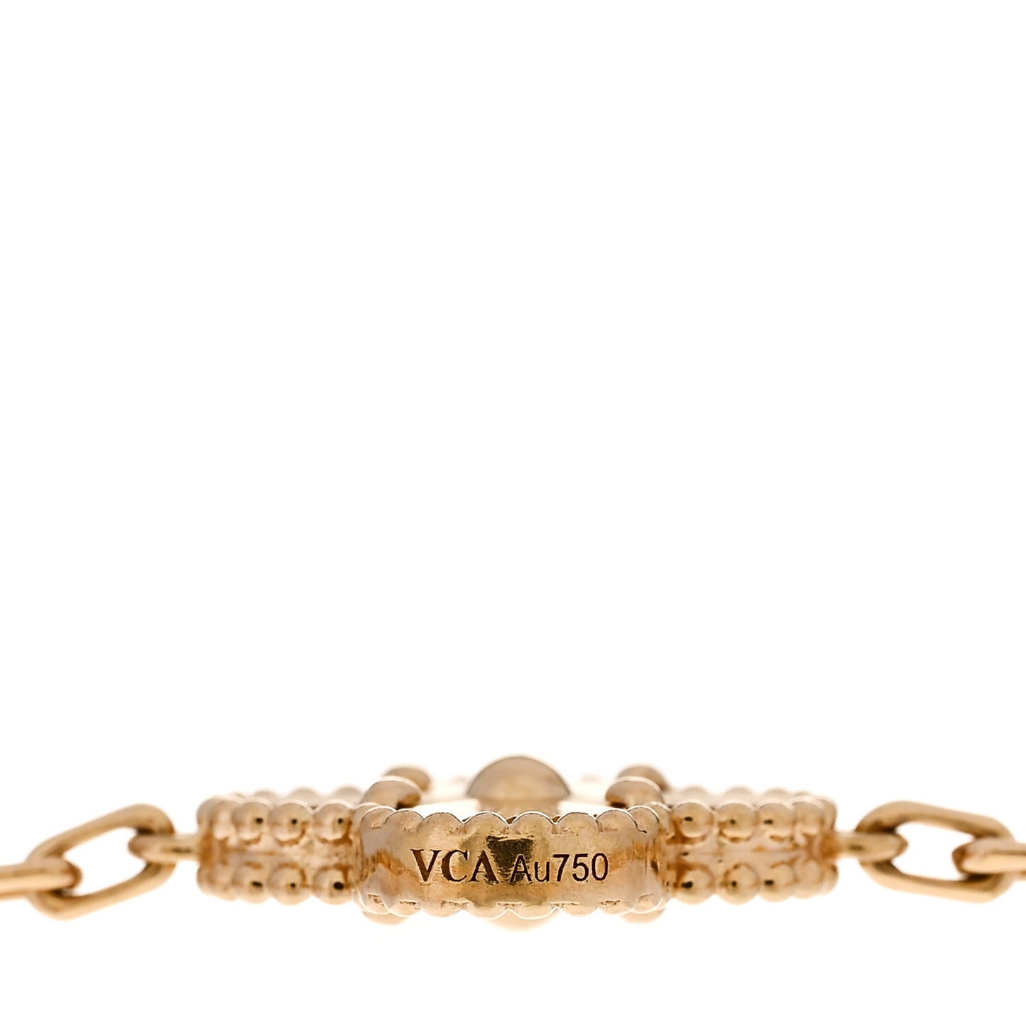 18K Yellow Gold 5 Motifs Guilloche Vintage Alhambra Bracelet