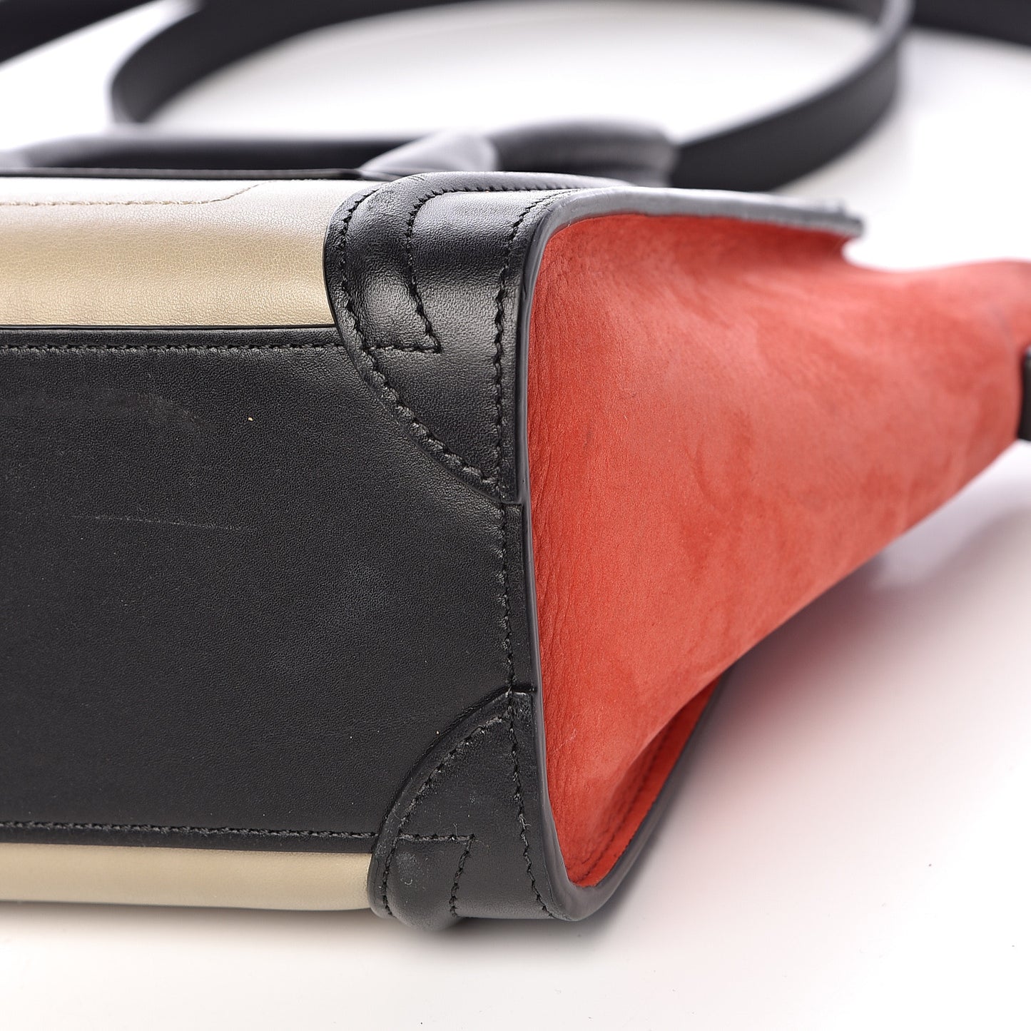 Smooth Calfskin Nano Tri-Color Luggage Beige