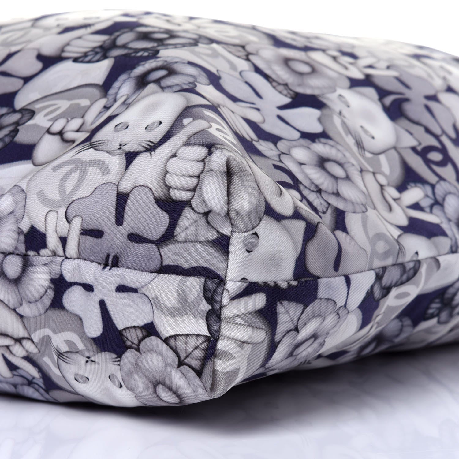 Chanel Nylon Cat Emoticon Tote Navy Silver 9 of 10