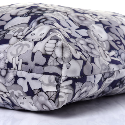Chanel Nylon Cat Emoticon Tote Navy Silver 9 of 10